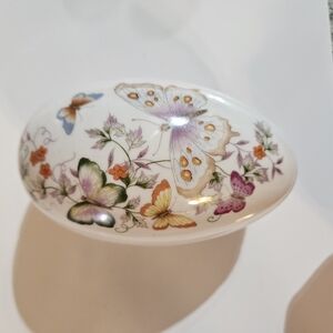 Avon Decorative Butterfly and Floral Oval Dish - Multicolor